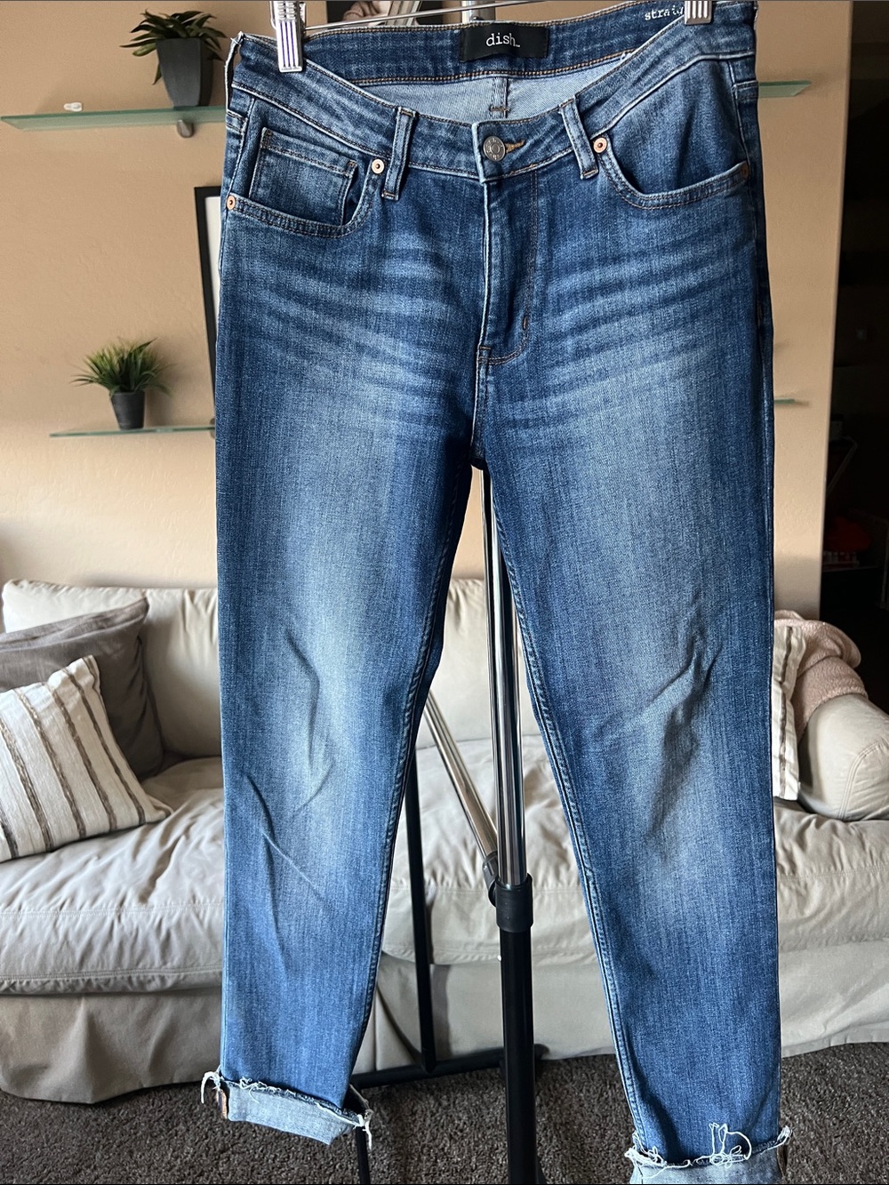 Dish Blue Cropped Cuffed Women's Jeans